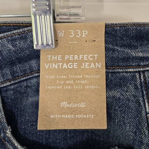 NWT Madewell The Perfect Petite Vintage Jean 33P - Picture 6 of 9